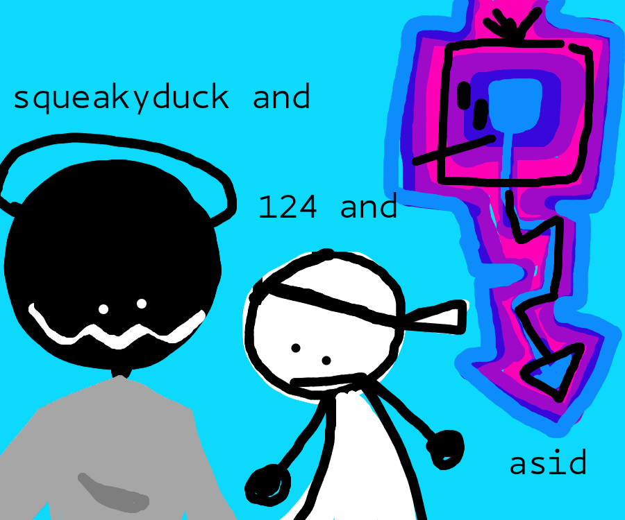 and monty python and the holy grails black knight and benito mussolini and the blue meanie and cowboy curtis and jambi the genie robocop the terminator captain kirk and darth vader lo-pan superman every single power ranger bill s preston and theodore logan spock the rock doc ock and hulk hogan
hey wait aren't these guys also on other art game sites??????????? which is probably the only reason i know them??
got 3 in one go lmao